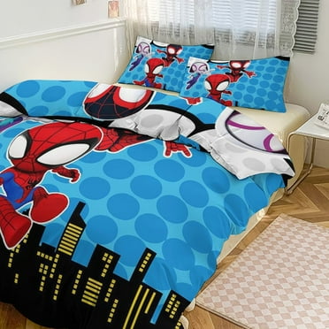 Spiderman Spidey And His Amazing Friends Bedding Set for Kids Spiderman Spidey And His Amazing Friends Merch for Girls Queen Size Bedding Sets