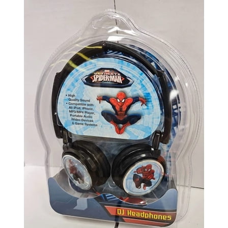 Spiderman Stereo Headphones Kids Boys Girls Earphones Wired 3.5Mm, Over The Ear