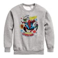 thumbnail image 1 of Spiderman - Stickers - Youth Boys Crew Fleece Sweatshirt, 1 of 4