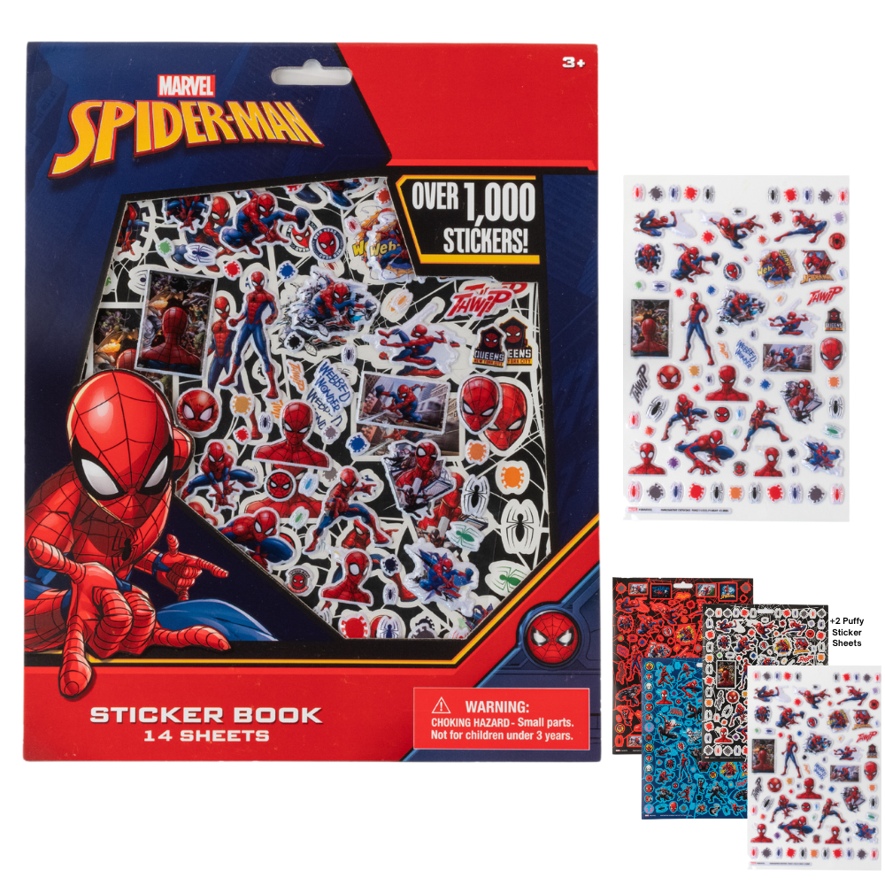 Spiderman Sticker Sheets, 4ct