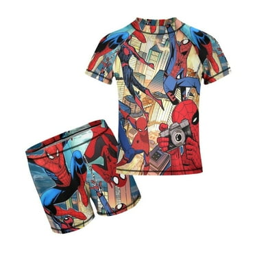 Spiderman Swimsuit Sets for Boys 6-7Y Swimsuit Spiderman Merch for Kids