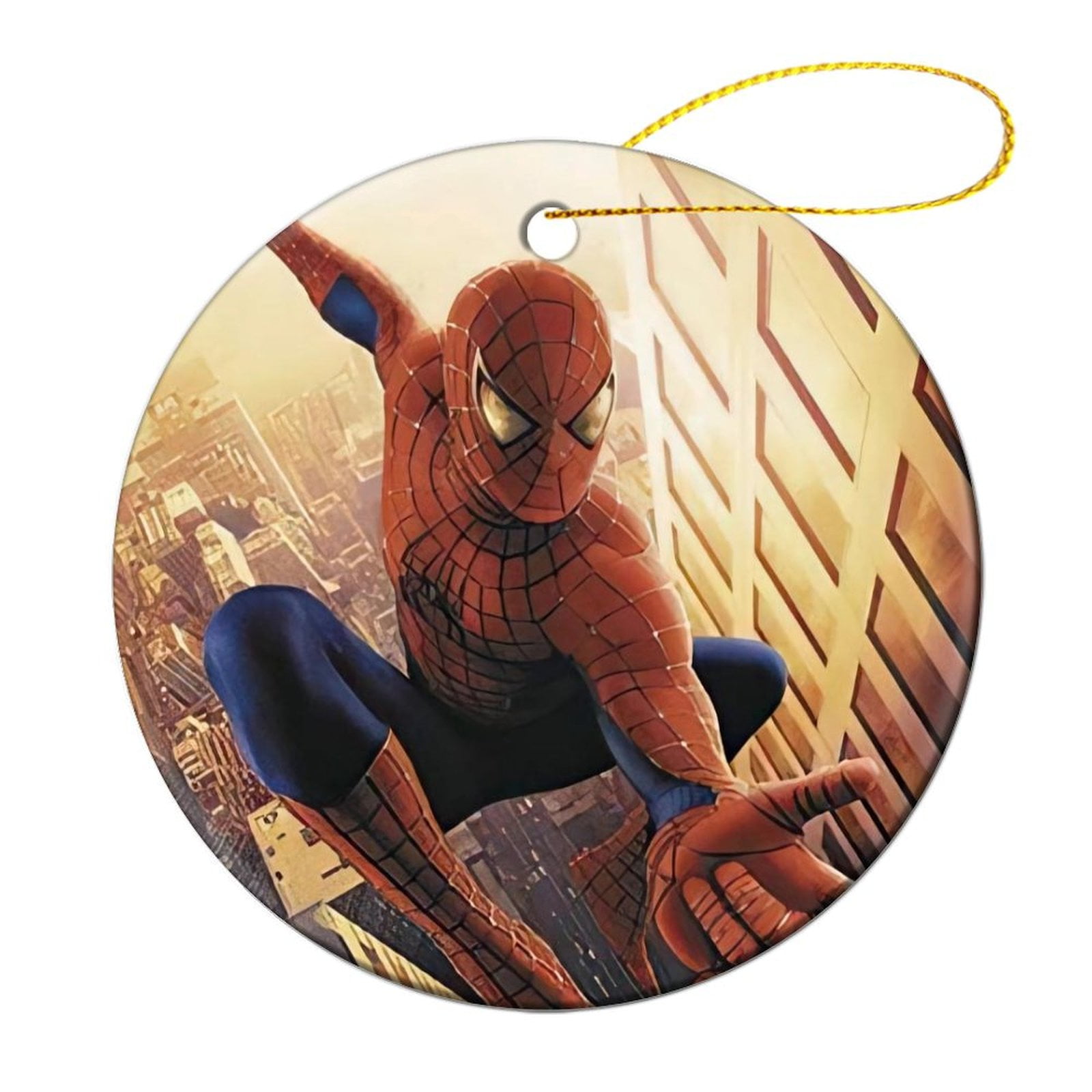 Spiderman Swinging in New York City Christmas Ornament,Farmhouse
