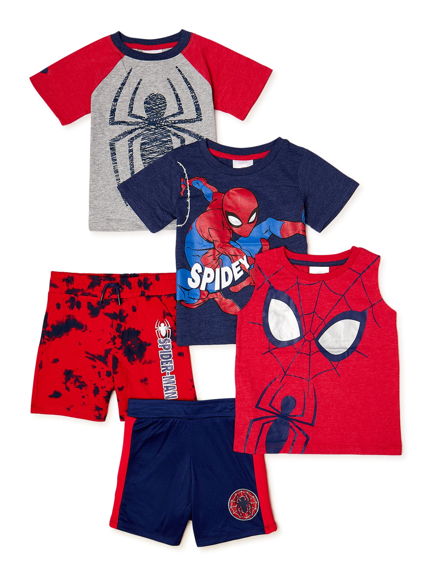 Spiderman Toddler Boy 5-Piece Outfit Set, Sizes 12M-5T