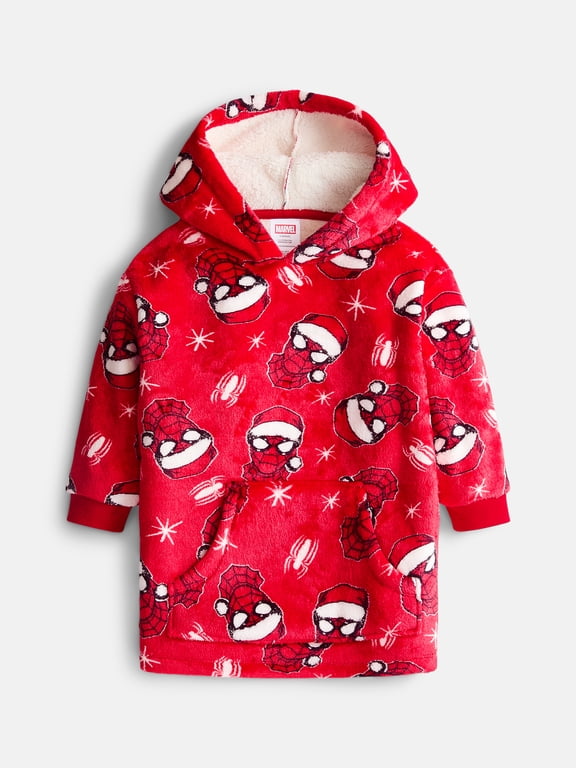 Spiderman Toddler Boy Long Sleeve All Over Print Hooded Snugget, Sizes 12M-5T