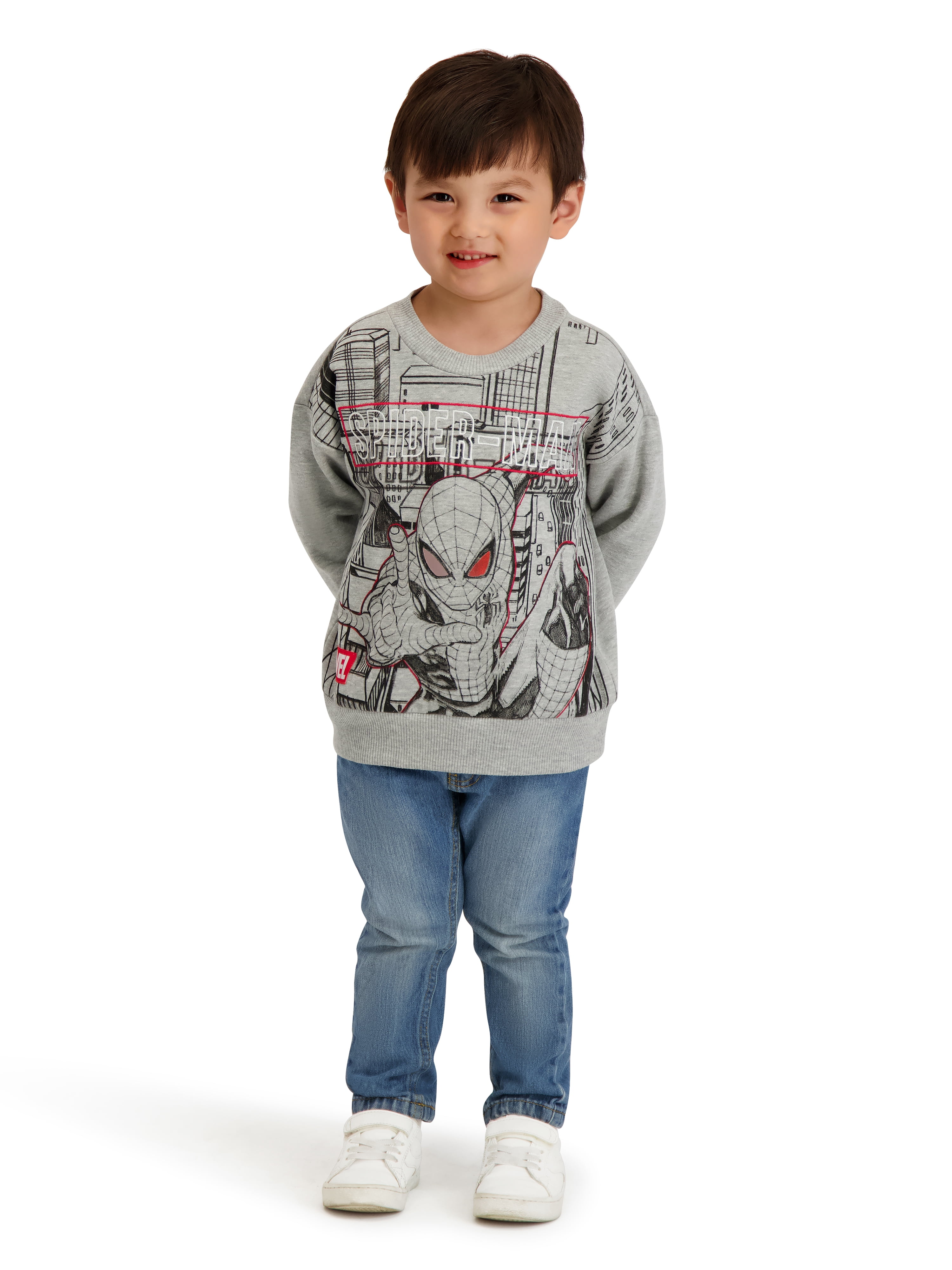 Spiderman Toddler Boy Long Sleeve Crewneck, Sizes 12M-5T