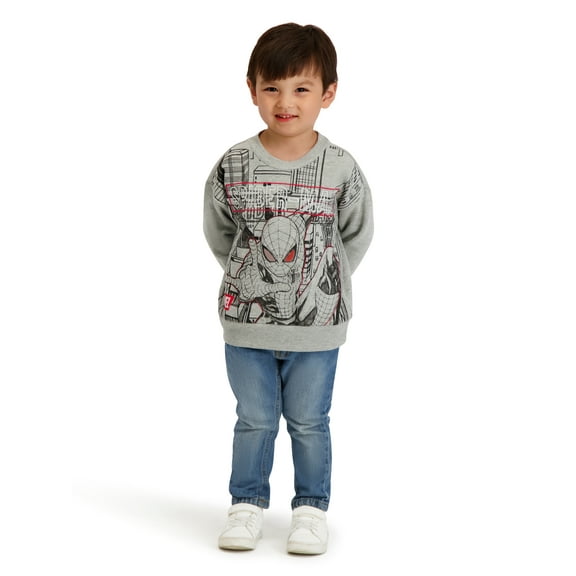 Spiderman Toddler Boy Long Sleeve Crewneck, Sizes 12M-5T