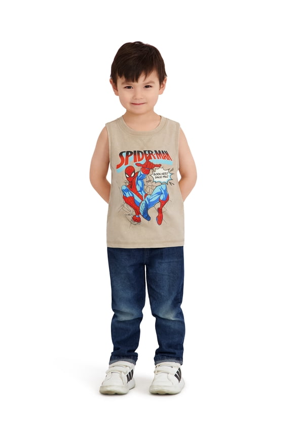Spiderman Toddler Boy Sleeveless Muscle Tank, Sizes 12M-5T