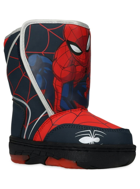 Spiderman Toddler Boys Light Up Winter Snow Boots, Sizes 7-12