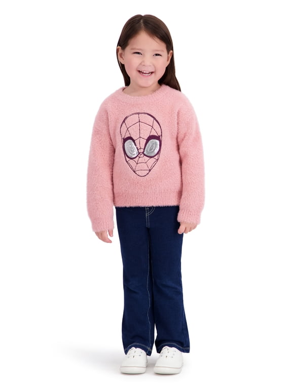 Spiderman Toddler Girls Lurex Mohair Sweater, Sizes 12 Months - 5T