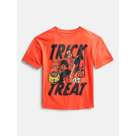 Spider-Man Little Boys and Big Boys Halloween Graphic Tee, Sizes 4-18