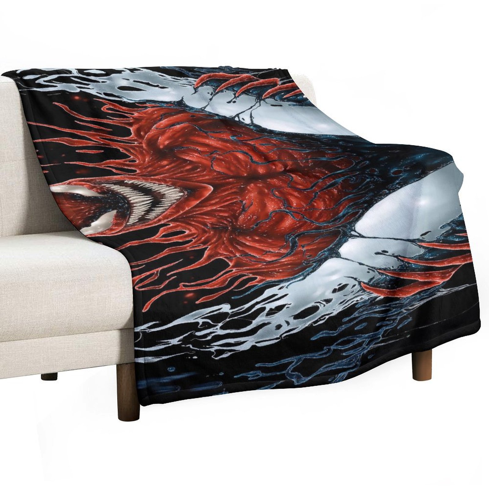 Spiderman Venom Throw Blanket Blue Fuzzy Blanket Measures 30 X 50