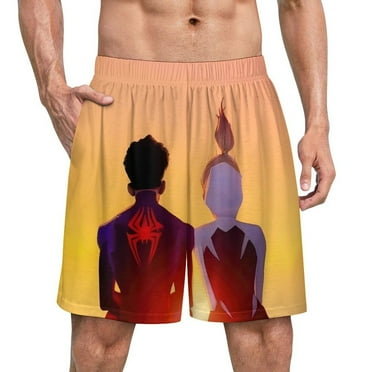 Spiderman men are ice silk elastic waist pajamas 5XL