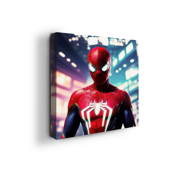 Spiderrman2 Canvas Wall Art by DreamController- 14x14 inches Marval Wall Decor | HD Printed & Wooden framed wall art | Modern Wall Decor for Bedroom, Living Room, Office, Kids Room | Made in USA