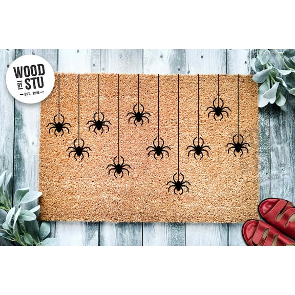 Spiders Halloween Door Mat | Funny Doormat | Welcome Mat | Halloween Decor | Funny Door Mat | Home Doormat | Halloween Mat | Cute Spider