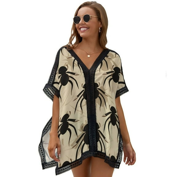Spiders Printed Women's Swimsuit Cover Up Summer Swimsuit Dress