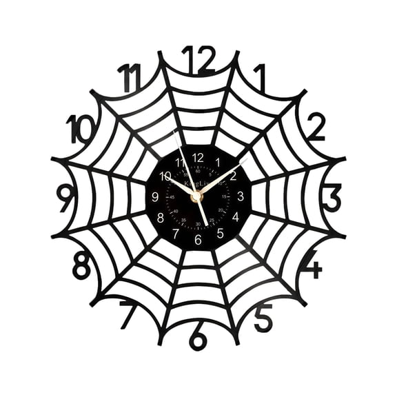 Spiders Web Wall Clock None Ticking Operated Analog for Home Kitchen Decor