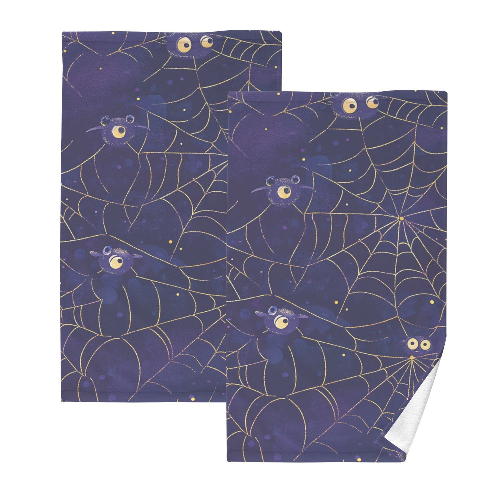 Spiders Webs Hand Towels Cotton Bath Towels Large Face Towels Absorbent for Bathroom 2 Packs