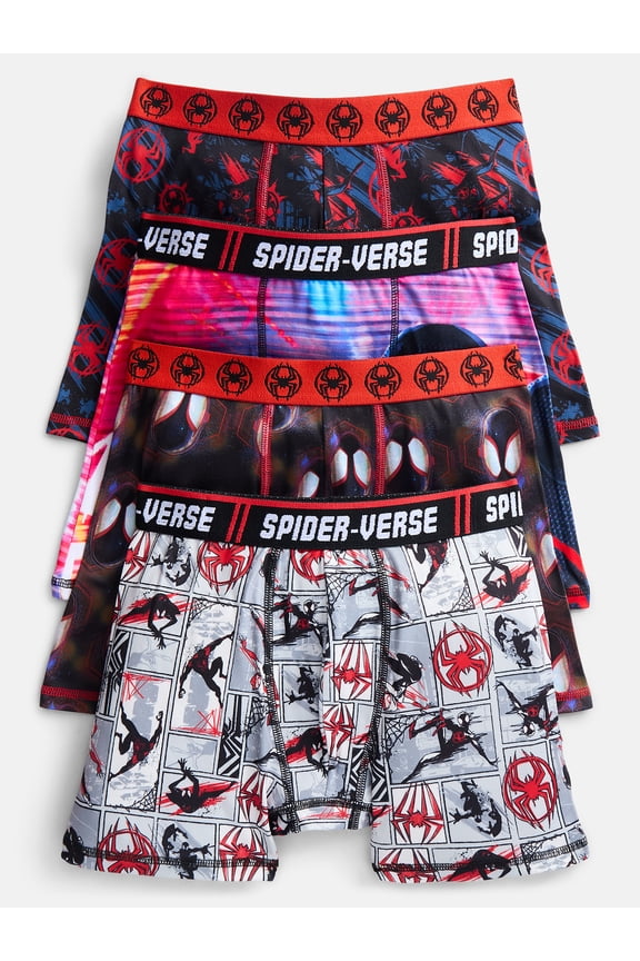 Spider-Man: Into the Spider-Verse Boys Boxer Brief Underwear, 4-Pack