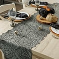 thumbnail image 1 of Halloween Spiderweb 13" x 90" Table Runner - 100% Polyester, Black, 1 of 9