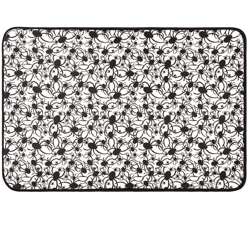 Black and White Spiderweb Memory Foam Bath Rug