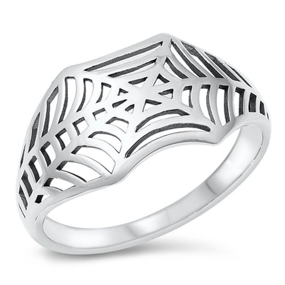Spiderweb Cobweb Web Ring .925 Sterling Silver Band Jewelry Female Male Unisex Size 6