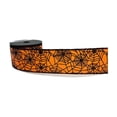 thumbnail image 1 of Spiderweb Pumpkin Bats Plaid Halloween Ribbon 141in, Orange Black Polyester Craft Wrap for Gift Box Wreath Bouquet DIY, Holiday Party Supply, 1 of 7