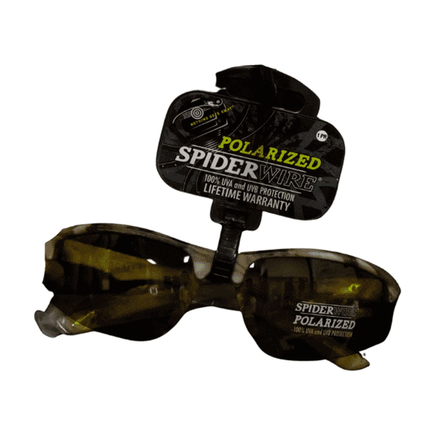 Spiderwire Polarized Fishing Sunglasses, Semi-Rimless Wrap Frame