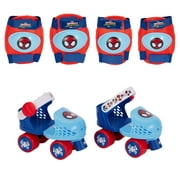 Spidey and His Amazing Friends Junior Adjustable Roller Skates with Knee Pad Set for Boys and Girls