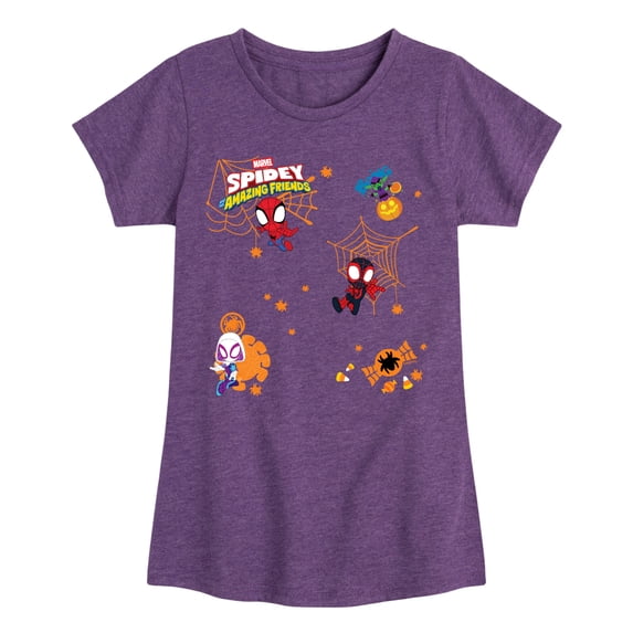 Spidey And His Amazing Friends - Web Characters - Youth Girls Fitted Short Sleeve T-Shirt