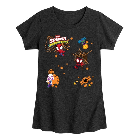 Spidey And His Amazing Friends - Web Characters - Youth Girls Fitted Short Sleeve T-Shirt