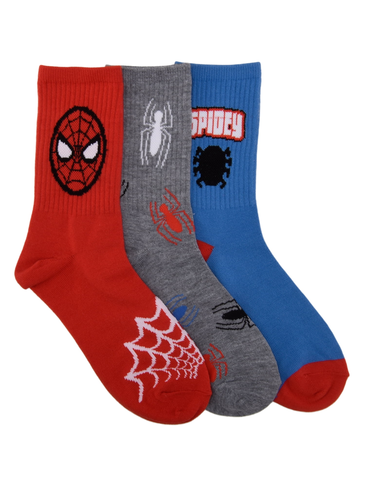 Spidey Boys Crew Socks, 3-pack, Sizes L