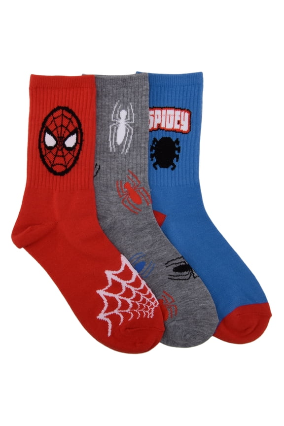 Spidey Boys Crew Socks, 3-pack, Sizes M