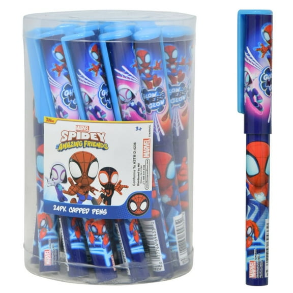 Spidey & Friends Capped Pens in PVC Canister -24pcs