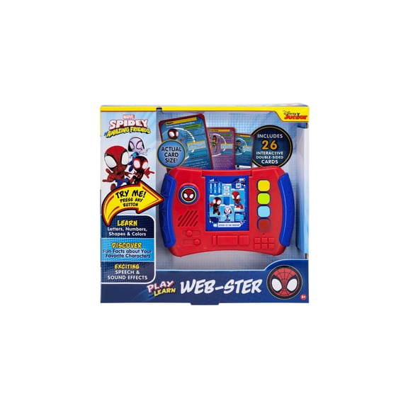 eKids Marvel Spidey and His Amazing Friends Webster Toddler Toy with Educational Games, Electronic Learning Systems