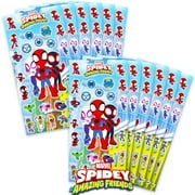 Spidey & Friends Party Favors for Boys and Girls Bundle - 12 Pack Spidey Sticker Sheets for Kids Birthday Party Goodie Bags | Spider-Man Party Supplies
