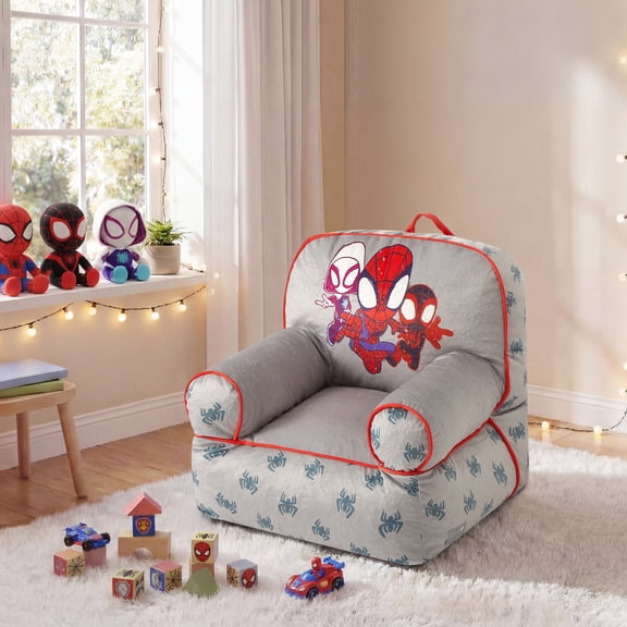 Spidey & Friends Toddler Square Bean Bag Chair, Grey
