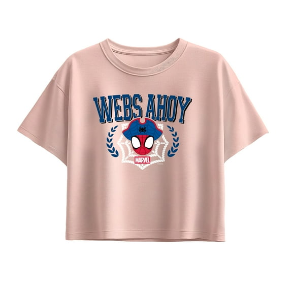 Spidey & His Amazing Friends - Collegiate Webs Ahoy - Youth Girls Boxy T-Shirt