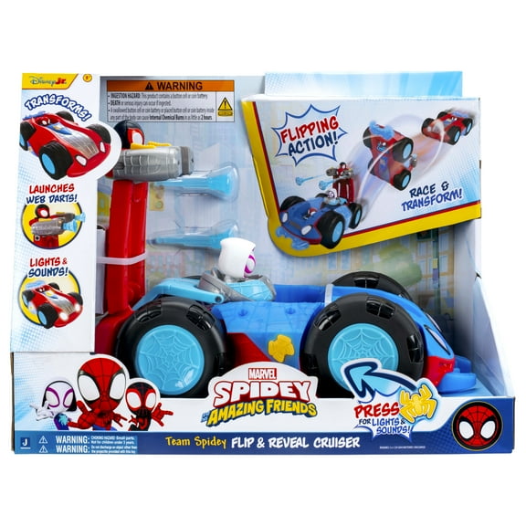 Spidey & His Amazing Friends Deluxe Feature Team Spidey Flip & Reveal Caravan Cruiser Vehicle Toddler Toy