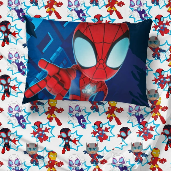 Spidey & His Amazing Friends Glow Webs 3 Piece Twin Size Sheet Set - Kids Superhero Bedding