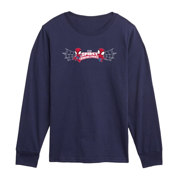 Spidey and His Amazing Friends - Spidey Webs Logo Toddler Boys' Toddler Long Sleeve Graphic T-Shirt