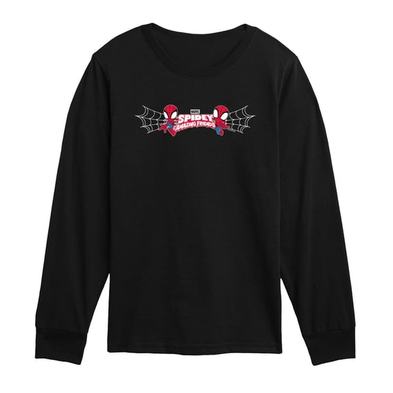 Spidey and His Amazing Friends - Spidey Webs Logo Toddler Boys' Toddler Long Sleeve Graphic T-Shirt