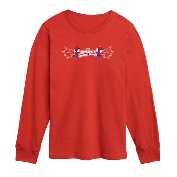 Spidey and His Amazing Friends - Spidey Webs Logo Toddler Boys' Toddler Long Sleeve Graphic T-Shirt