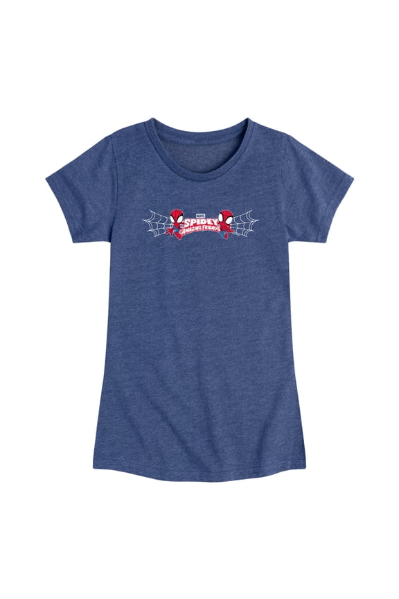 Spidey & His Amazing Friends - Spidey Webs Logo - Toddler Girls Fitted Short Sleeve T-Shirt