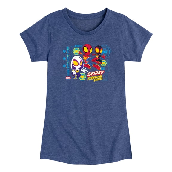 Spidey & His Amazing Friends - Web Spinner Collage - Toddler Girls Fitted Short Sleeve T-Shirt
