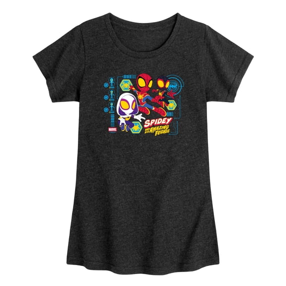 Spidey & His Amazing Friends - Web Spinner Collage - Toddler Girls Fitted Short Sleeve T-Shirt