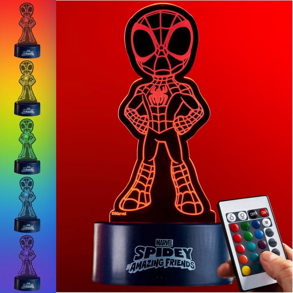Spidey LED Table Light with Remote Control, 16 Colors, Usb or Battery Powered, Acrylic Night Lamp