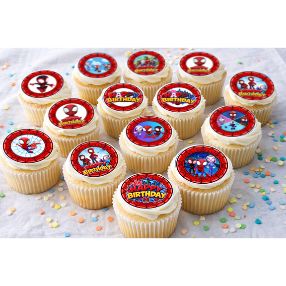 Spidey Theme Cupcake Toppers, by Unbranded (24 Count)