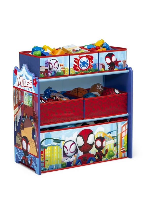 Spidey and Friends Design & Store 6 Bin Toy Storage Organizer by Delta Children