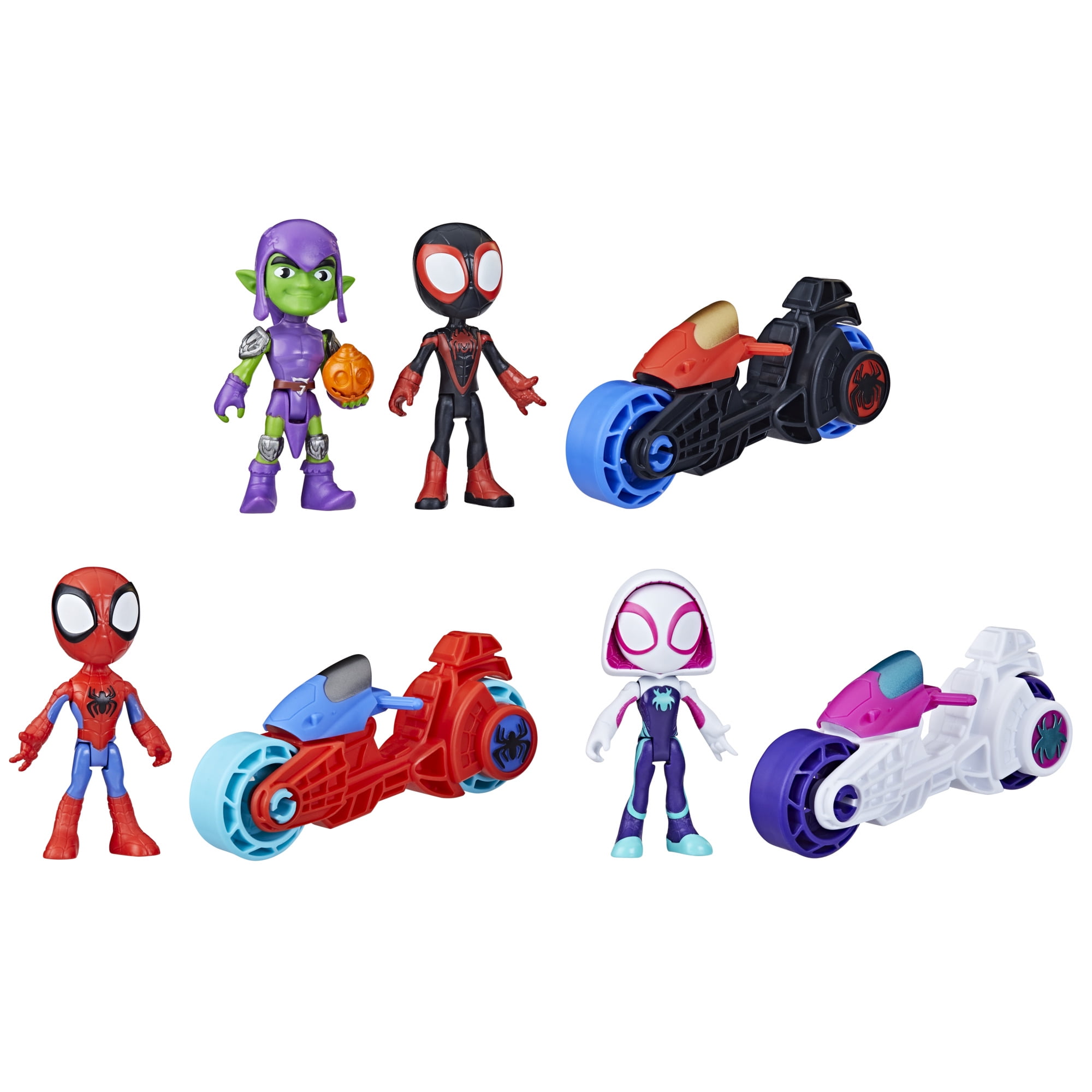 Marvel Spidey and His Amazing Friends Team Spidey Moto Squad Playset for Kids 3+, Action Figure Set