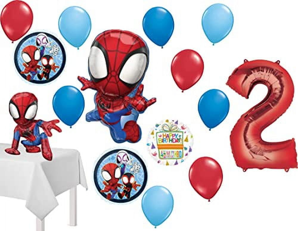 Spidey and His Amazing Friends 2nd Birthday Balloon Bouquet 15 pc Decorations